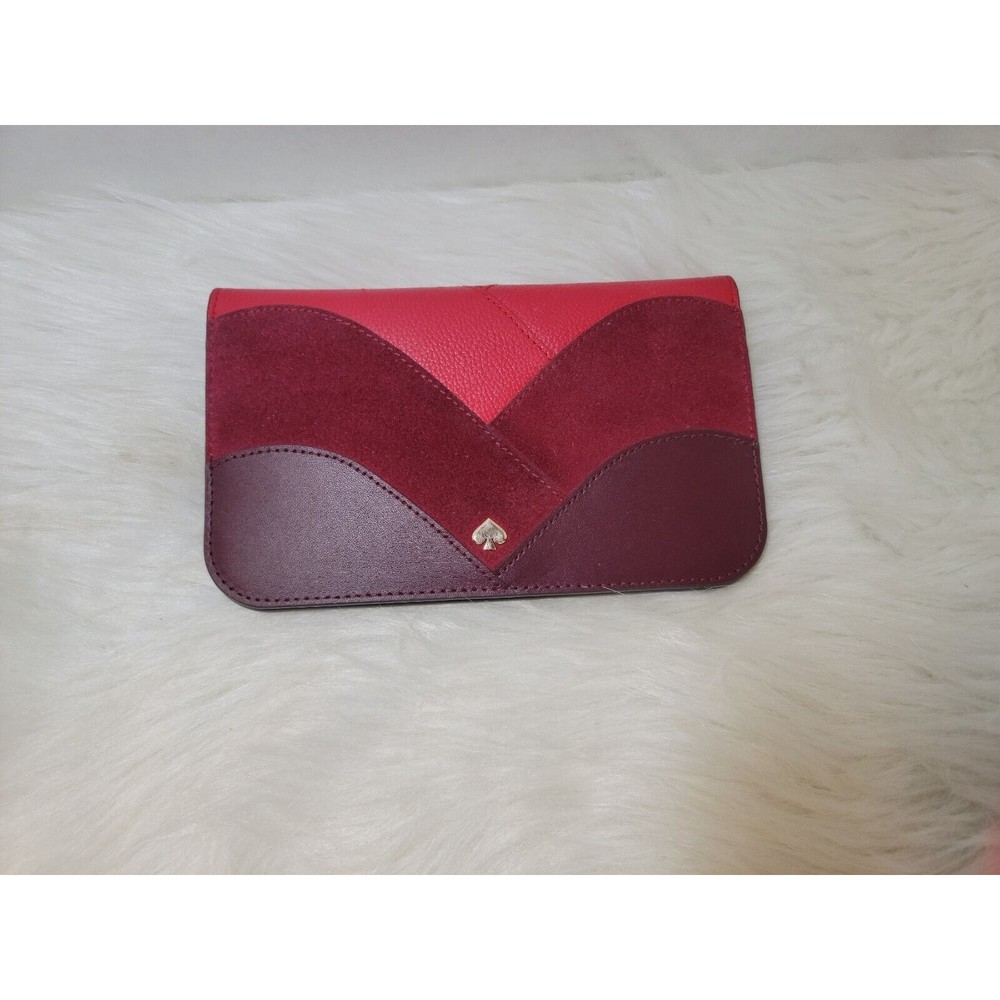 KATE SPADE NADINE COLORBLOCK MEDIUM CLUTCH WALLET Pink Purple Mauve